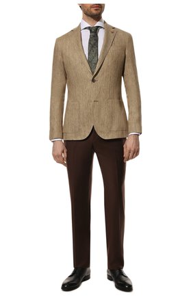 Мужской льняной пиджак CORNELIANI бежевого цвета по цене 107500 руб., арт. 89XH02-2114350/90 | Фото 2 Мужской льняной пиджак CORNELIANI бежевого цвета, арт. 89XH02-2114350/90 | Фото 2 (Длина (для топов): Стандартные; Рукава: Длинные; Материал внешний: Лен; Стили: Кэжуэл; Пиджаки М: Приталенный; 1-2-бортные: Однобортные; Случай: Повседневный)