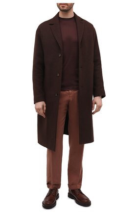 Мужские брюки KITON коричневого цвета, арт. UFP1LACJ0776A | Фото 2 (Длина (брюки, джинсы): Стандартные; Материал внешний: Лиоцелл, Растительное волокно; Силуэт М (брюки): Чиносы; Стили: Кэжуэл; Случай: Повседневный)