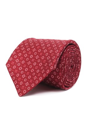 Мужской шелковый галстук KITON красного цвета, арт. UCRVKLC01H54 | Фото 1 (Материал: Текстиль, Шелк; Принт: С принтом)