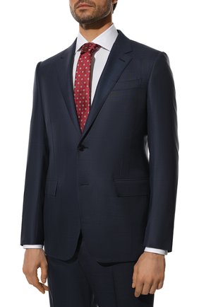 Мужской шерстяной костюм ERMENEGILDO ZEGNA синего цвета по цене 360500 руб., арт. 322542/221225 | Фото 2 Мужской шерстяной костюм ERMENEGILDO ZEGNA синего цвета, арт. 322542/221225 | Фото 2 (Материал внешний: Шерсть; Рукава: Длинные; Материал подклада: Купро; Стили: Классический; Костюмы М: Однобортный)