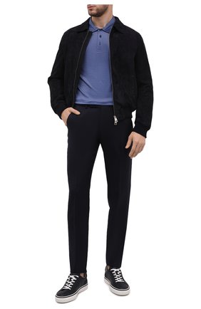 Мужские брюки из шерсти и льна ERMENEGILDO ZEGNA темно-синего цвета по цене 53650 руб., арт. 318F05/75TB12 | Фото 2 Мужские брюки из шерсти и льна ERMENEGILDO ZEGNA темно-синего цвета, арт. 318F05/75TB12 | Фото 2 (Материал подклада: Вискоза; Материал внешний: Шерсть, Лен; Длина (брюки, джинсы): Стандартные; Случай: Повседневный; Стили: Классический)