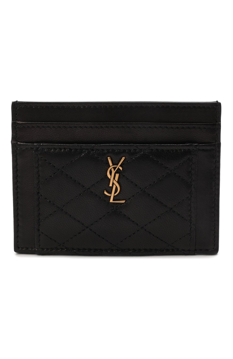 Женский черный кожаный футляр для кредитных карт SAINT LAURENT — купить ...