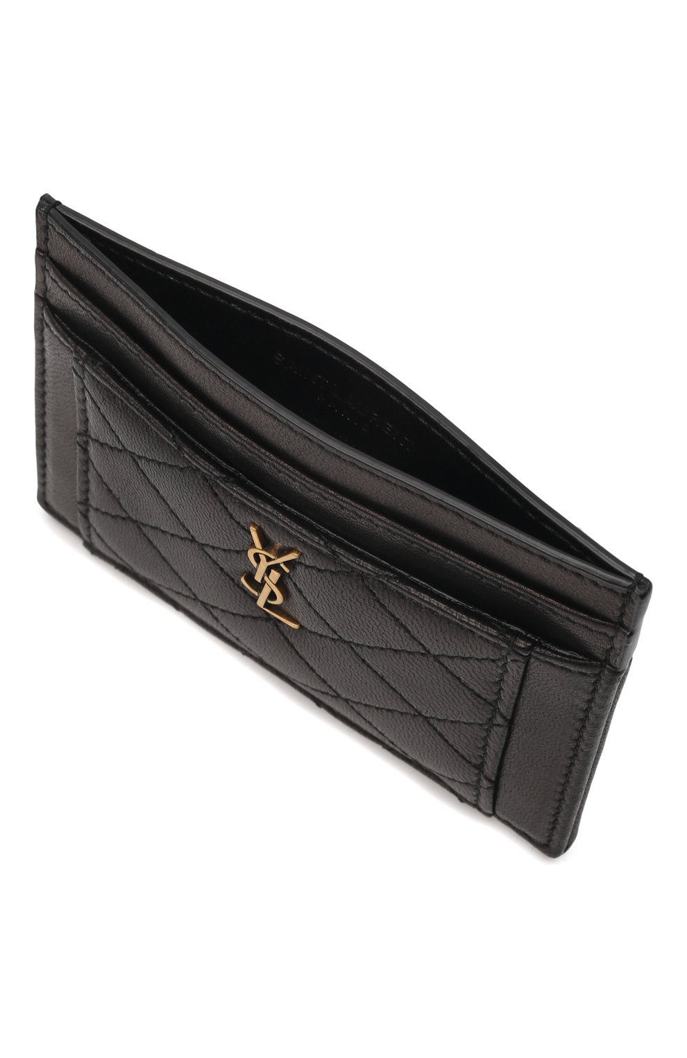 Женский черный кожаный футляр для кредитных карт SAINT LAURENT — купить ...