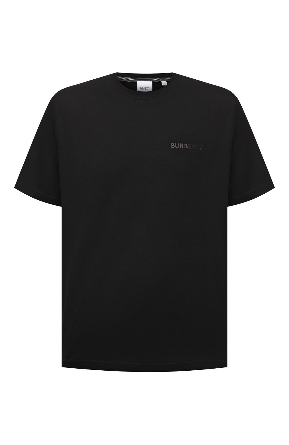 Мужская хлопковая футболка BURBERRY черного цвета, арт. 8048259 | Фото 1 (Принт: Без принта; Рукава: Короткие; Длина (для топов): Стандартные; Материал внешний: Хлопок; Стили: Минимализм)