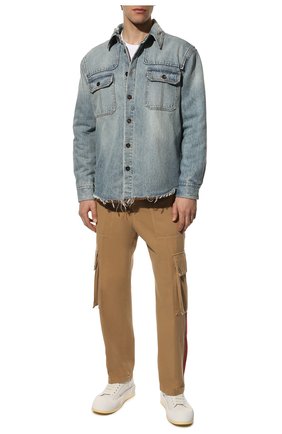 Мужская джинсовая куртка-рубашка GUCCI голубого цвета, арт. 667998/XDBRP | Фото 2 (Рукава: Длинные; Материал внешний: Хлопок, Деним; Материал подклада: Синтетический материал; Кросс-КТ: Деним, Куртка; Длина (верхняя одежда): Короткие; Стили: Кэжуэл, Гранж)