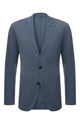 Мужской пиджак из шерсти и шелка ERMENEGILDO ZEGNA серо-голубого цвета по цене 229000 руб., арт. 339506/1DJSS0 | Фото 1 Мужской пиджак из шерсти и шелка ERMENEGILDO ZEGNA серо-голубого цвета, арт. 339506/1DJSS0 | Фото 1 (Рукава: Длинные; Материал внешний: Шерсть; Материал подклада: Купро; Длина (для топов): Стандартные; Пиджаки М: Прямой; 1-2-бортные: Однобортные; Случай: Повседневный; Стили: Кэжуэл)