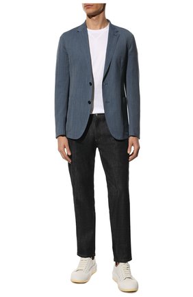 Мужской пиджак из шерсти и шелка ERMENEGILDO ZEGNA серо-голубого цвета по цене 229000 руб., арт. 339506/1DJSS0 | Фото 2 Мужской пиджак из шерсти и шелка ERMENEGILDO ZEGNA серо-голубого цвета, арт. 339506/1DJSS0 | Фото 2 (Рукава: Длинные; Материал внешний: Шерсть; Материал подклада: Купро; Длина (для топов): Стандартные; Пиджаки М: Прямой; 1-2-бортные: Однобортные; Случай: Повседневный; Стили: Кэжуэл)