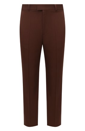 Мужские шерстяные брюки VALENTINO коричневого цвета, арт. XV0RBI15804 | Фото 1 (Длина (брюки, джинсы): Стандартные; Материал внешний: Шерсть; Случай: Формальный; Стили: Классический)