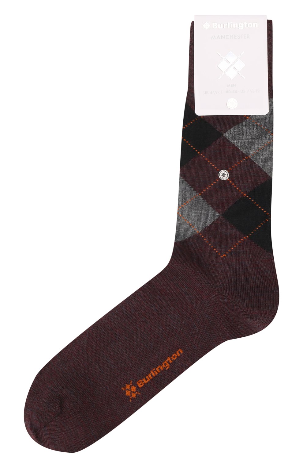 Мужские носки BURLINGTON бордового цвета, арт. 21183. | Фото 1 (Материал внешний: Шерсть, Синтетический материал; Кросс-КТ: бельё)