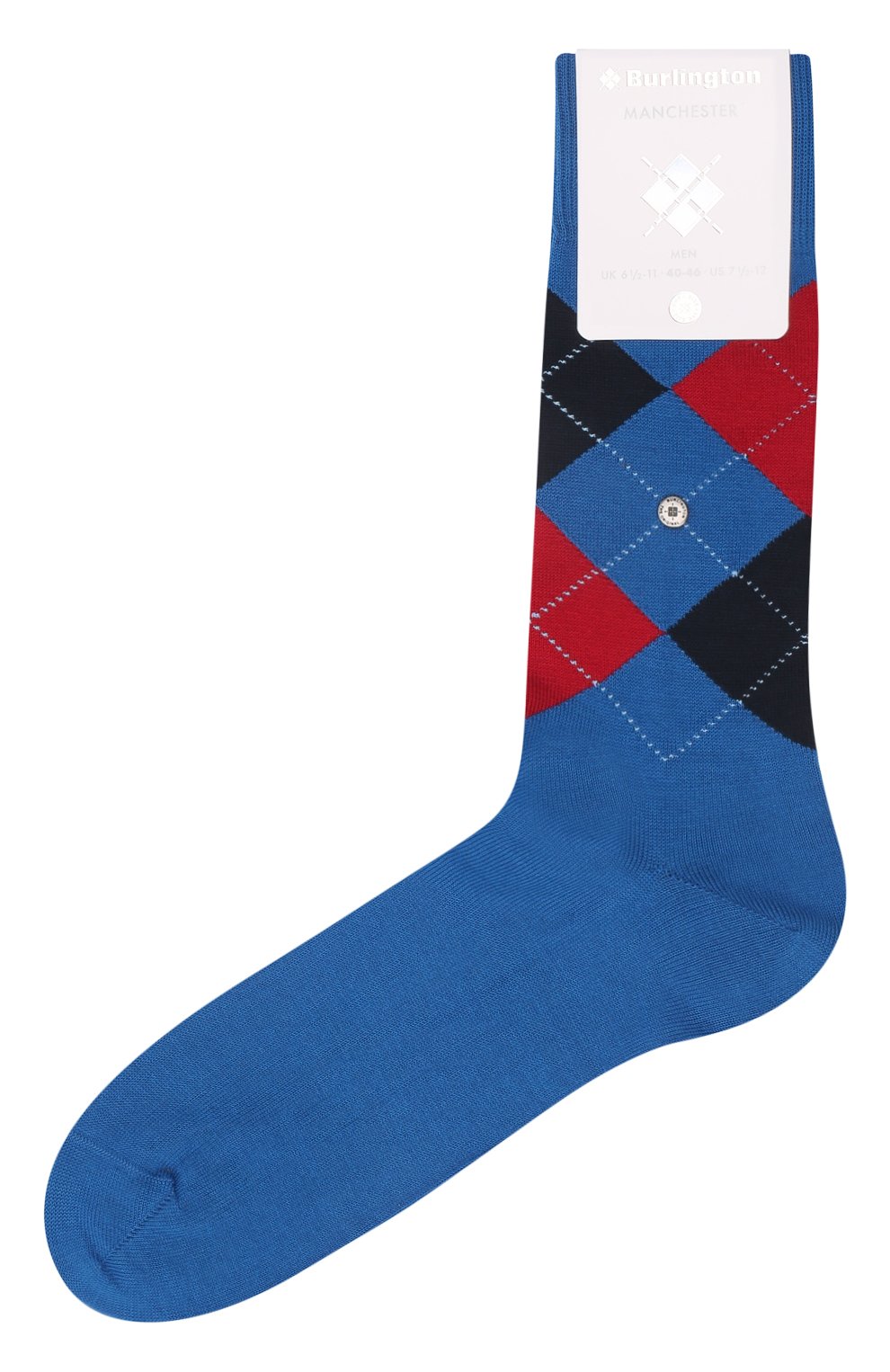Мужские хлопковые носки BURLINGTON синего цвета, арт. 20182. | Фото 1 (Кросс-КТ: бельё; Материал внешний: Хлопок)