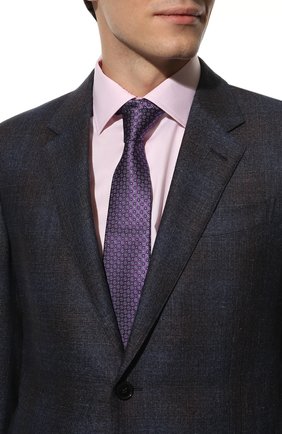Мужской шелковый галстук CANALI фиолетового цвета, арт. 18/HJ03389 | Фото 2 (Материал: Текстиль, Шелк; Принт: С принтом)