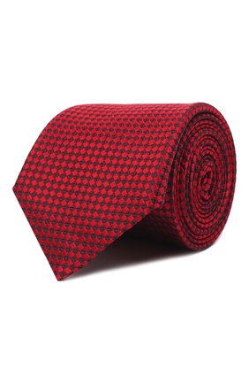 Мужской шелковый галстук CANALI красного цвета, арт. 18/HJ03382 | Фото 1 (Материал: Шелк, Текстиль; Принт: С принтом)