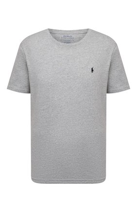 Мужская хлопковая футболка POLO RALPH LAUREN серого цвета, арт. 714844756 | Фото 1 (Рукава: Короткие; Длина (для топов): Стандартные; Материал внешний: Хлопок; Кросс-КТ: домашняя одежда)