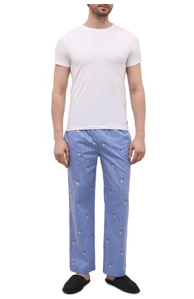 Мужские хлопковые домашние брюки POLO RALPH LAUREN голубого цвета, арт. 714862799/001 | Фото 2 (Длина (брюки, джинсы): Стандартные; Материал внешний: Хлопок; Кросс-КТ: домашняя одежда)