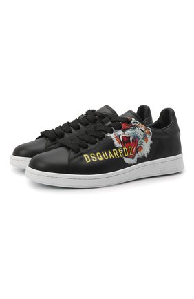 Мужские кожаные кеды boxer DSQUARED2 черного цвета по цене 47400 руб., арт. SNM0175 01504982 | Фото 1 Мужские кожаные кеды boxer DSQUARED2 черного цвета, арт. SNM0175 01504982 | Фото 1 (Материал внешний: Кожа; Материал внутренний: Текстиль, Натуральная кожа; Материал утеплителя: Без утеплителя; Стили: Классический)