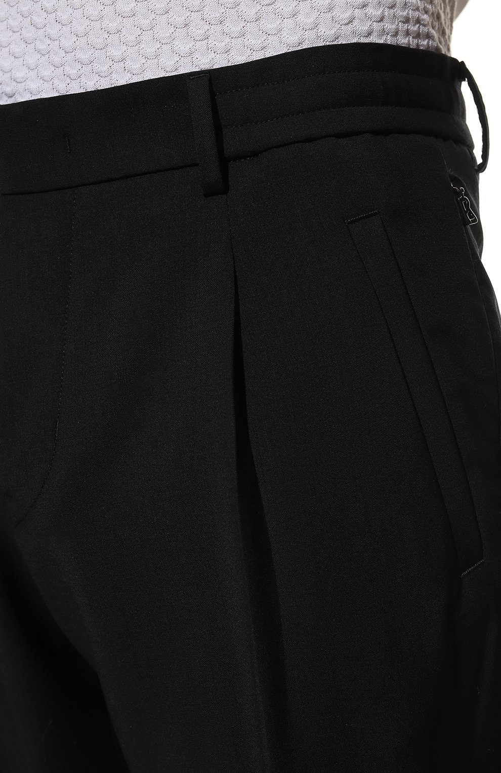 Мужские шерстяные брюки BOGNER темно-синего цвета, арт. 18377289 | Фото 5 (Материал внешний: Шерсть; Длина (брюки, джинсы): Стандартные; Случай: Повседневный; Стили: Классический, Кэжуэл; Материал подклада: Синтетический материал)