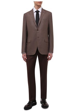 Мужской пиджак из шелка и шерсти CORNELIANI коричневого цвета по цене 128500 руб., арт. 89XY75-2118288/90 | Фото 2 Мужской пиджак из шелка и шерсти CORNELIANI коричневого цвета, арт. 89XY75-2118288/90 | Фото 2 (Рукава: Длинные; Материал подклада: Вискоза; Материал внешний: Шерсть, Шелк; Случай: Формальный; 1-2-бортные: Однобортные; Длина (для топов): Стандартные; Пиджаки М: Приталенный; Стили: Классический)