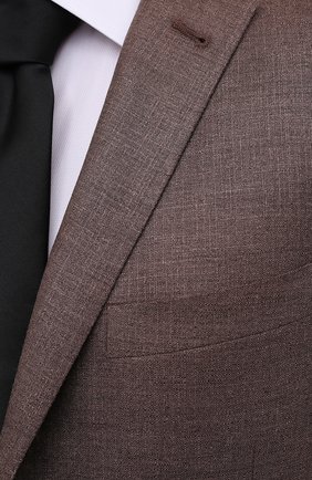 Мужской пиджак из шелка и шерсти CORNELIANI коричневого цвета, арт. 89XY75-2118288/90 | Фото 5 (Материал внешний: Шерсть, Шелк; Рукава: Длинные; Длина (для топов): Стандартные; Стили: Классический; Случай: Формальный; 1-2-бортные: Однобортные; Материал подклада: Вискоза; Пиджаки М: Приталенный)
