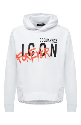 Мужской хлопковое худи DSQUARED2 белого цвета по цене 59800 руб., арт. S79GU0060/S25516 | Фото 1 Мужской хлопковое худи DSQUARED2 белого цвета, арт. S79GU0060/S25516 | Фото 1 (Длина (для топов): Стандартные; Рукава: Длинные; Стили: Спорт-шик; Материал внешний: Хлопок; Мужское Кросс-КТ: Худи-одежда; Принт: С принтом)