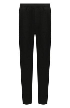 Мужские льняные брюки STONE ISLAND черного цвета, арт. 761531801 | Фото 1 (Стили: Кэжуэл; Длина (брюки, джинсы): Стандартные; Материал внешний: Лен; Случай: Повседневный)