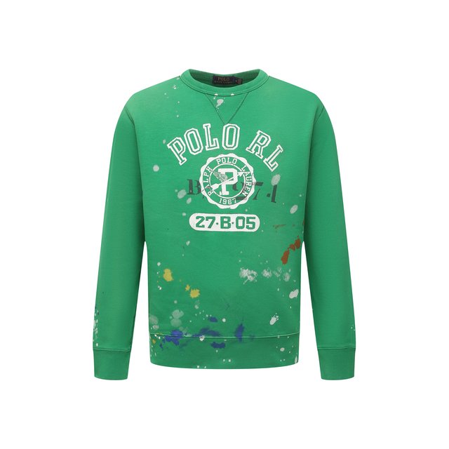 Хлопковый свитшот Polo Ralph Lauren 710865024, цвет зелёный, размер 50 - фото 1