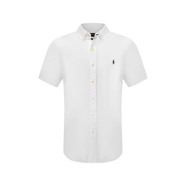 Льняная рубашка Polo Ralph Lauren белого цвета