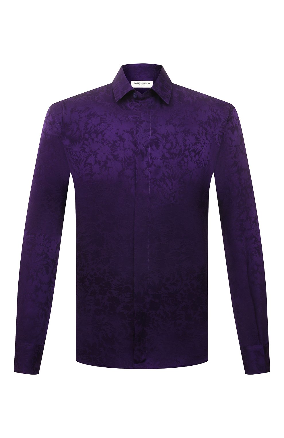 Мужская фиолетовая шелковая рубашка SAINT LAURENT купить в интернет ...