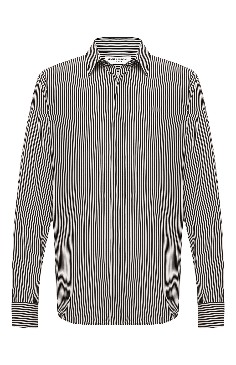 Шелковая рубашка Saint Laurent Чёрно-белый 646850/Y2E11 5625786