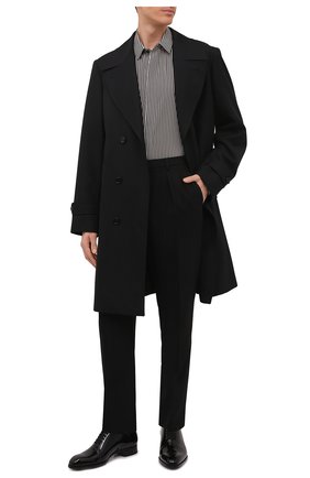 Мужская шелковая рубашка SAINT LAURENT черно-белого цвета по цене 96050 руб., арт. 646850/Y2E11 | Фото 2 Мужская шелковая рубашка SAINT LAURENT черно-белого цвета, арт. 646850/Y2E11 | Фото 2 (Манжеты: На пуговицах; Длина (для топов): Стандартные; Стили: Кэжуэл, Классический; Материал внешний: Шелк; Случай: Повседневный; Принт: Полоска; Воротник: Кент; Рукава: Длинные; Рубашки М: Regular Fit)
