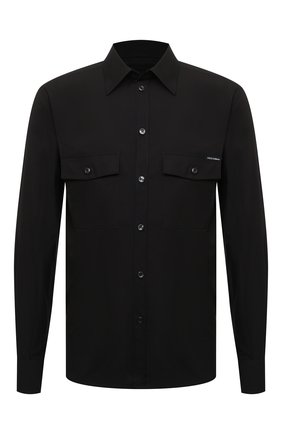 Мужская хлопковая рубашка DOLCE & GABBANA черного цвета по цене 59950 руб., арт. G5JA6T/FU5T9 | Фото 1 Мужская хлопковая рубашка DOLCE & GABBANA черного цвета, арт. G5JA6T/FU5T9 | Фото 1 (Принт: Однотонные; Воротник: Кент; Рубашки М: Classic Fit; Случай: Повседневный; Материал внешний: Хлопок; Длина (для топов): Стандартные; Стили: Кэжуэл; Манжеты: На пуговицах; Рукава: Длинные)