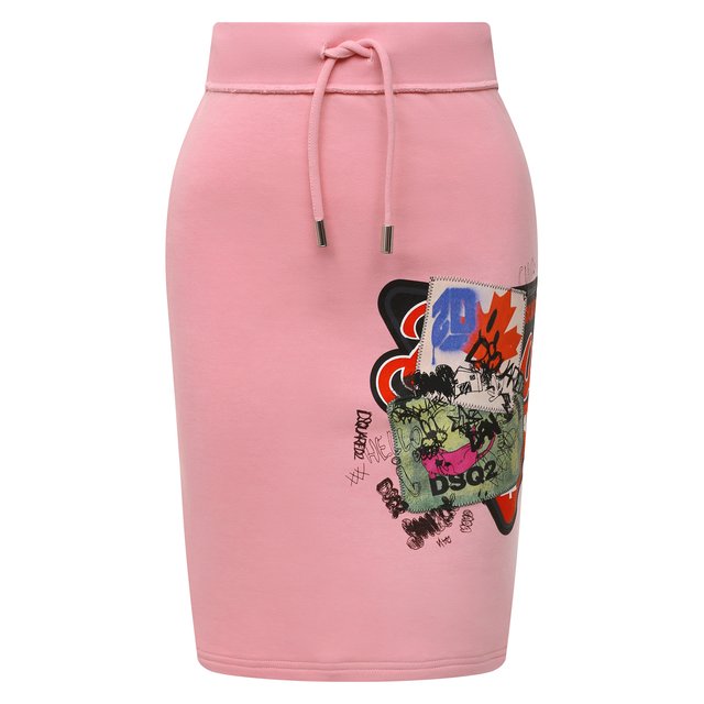 Хлопковая юбка Dsquared2 розового цвета