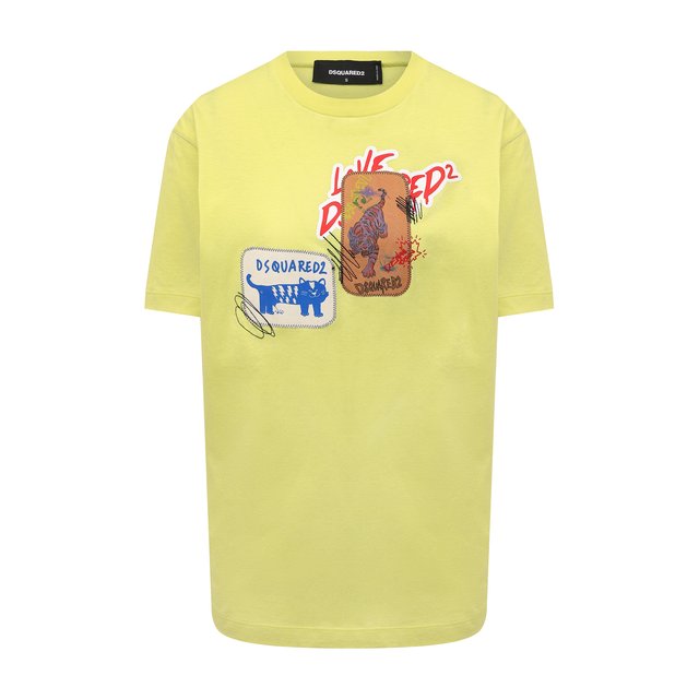 Хлопковая футболка Dsquared2 цвет жёлтый