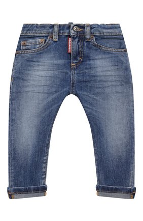 Детские джинсы DSQUARED2 синего цвета, арт. DQ01TC-D009Q | Фото 1 (Детали: На резинке)