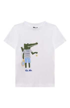 Детский хлопковая футболка IL GUFO белого цвета, арт. P22TS349M0014/2A-4A | Фото 1 (Кросс-КТ НВ: Футболка)