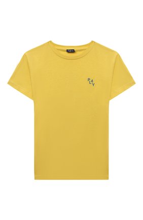 Детская хлопковая футболка IL GUFO желтого цвета, арт. P22TS327M0014/5A-8A | Фото 1 (Рукава: Короткие; Материал внешний: Хлопок)