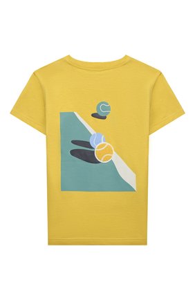 Детская хлопковая футболка IL GUFO желтого цвета, арт. P22TS327M0014/2A-4A | Фото 2 (Рукава: Короткие; Материал внешний: Хлопок; Мальчики Кросс-КТ: Футболка-одежда)
