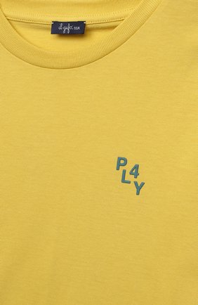 Детская хлопковая футболка IL GUFO желтого цвета, арт. P22TS327M0014/2A-4A | Фото 3 (Рукава: Короткие; Материал внешний: Хлопок; Мальчики Кросс-КТ: Футболка-одежда)