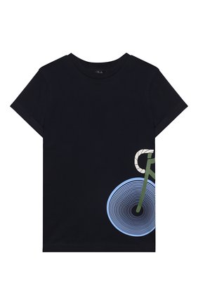 Детская хлопковая футболка IL GUFO темно-синего цвета, арт. P22TS324M0014/2A-4A | Фото 1 (Рукава: Короткие; Материал внешний: Хлопок)