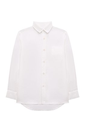 Детская льняная рубашка IL GUFO белого цвета, арт. P22CL110L6006/5A-8A | Фото 1 (Рукава: Длинные; Материал внешний: Лен)