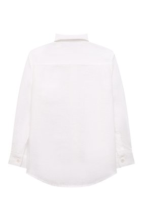Детская льняная рубашка IL GUFO белого цвета, арт. P22CL110L6006/5A-8A | Фото 2 (Рукава: Длинные; Материал внешний: Лен)