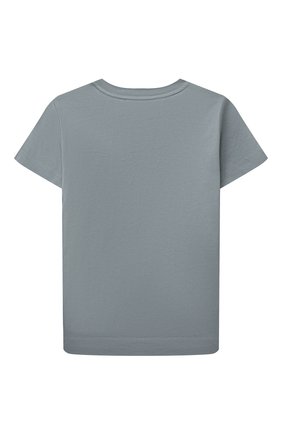 Детская хлопковая футболка EMPORIO ARMANI голубого цвета, арт. 3L4TFG/1JSAZ | Фото 2 (Материал внешний: Хлопок; Рукава: Короткие)
