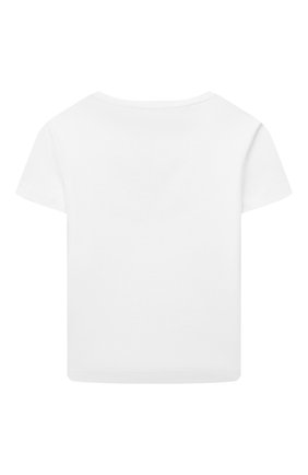 Детская хлопковая футболка EMPORIO ARMANI белого цвета по цене 7585 руб., арт. 3L3T04/4J54Z | Фото 2 Детская хлопковая футболка EMPORIO ARMANI белого цвета, арт. 3L3T04/4J54Z | Фото 2 (Рукава: Короткие; Материал внешний: Хлопок; Девочки Кросс-КТ: футболка-одежда; Ростовка одежда: 10 - 11 лет | 140 - 146см, 13 - 15 лет | 158 см, 16 лет | 164 см, 4 года | 104 см, 6 лет | 116 см, 8 лет | 128 см)