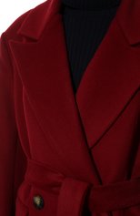 Женское пальто из шерсти и вискозы LESYANEBO бордового цвета, арт. FW21/H-405/OLZ | Фото 5 (Материал внешний: Шерсть; Рукава: Длинные; Длина (верхняя одежда): Длинные; 1-2-бортные: Двубортные; Стили: Кэжуэл)
