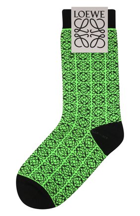 Женские носки LOEWE зеленого цвета, арт. S000487X01 | Фото 1 (Материал внешний: Синтетический материал)