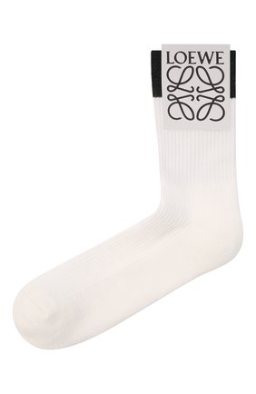 Мужские хлопковые носки LOEWE белого цвета, арт. H000487X04 | Фото 1 (Материал внешний: Хлопок; Кросс-КТ: бельё)