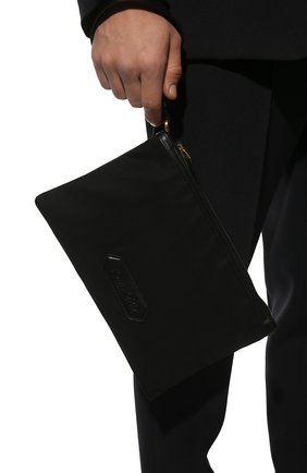 Мужская текстильная борсетка TOM FORD черного цвета, арт. Y0345T-TNY017 | Фото 2 (Размер: medium; Материал: Текстиль)