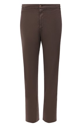 Мужские брюки MARCO PESCAROLO коричневого цвета, арт. CHIAIAM/ZIP+SFILA/4504 | Фото 1 (Материал внешний: Хлопок, Растительное волокно, Лиоцелл; Длина (брюки, джинсы): Стандартные; Силуэт М (брюки): Чиносы; Стили: Кэжуэл; Случай: Повседневный; Big sizes: Big Sizes)