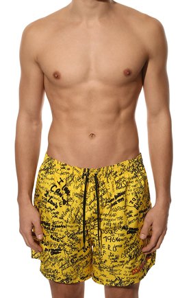 Мужские плавки-шорты DSQUARED2 желтого цвета, арт. D7B544190 | Фото 2 (Материал внешний: Синтетический материал; Мужское Кросс-КТ: плавки-шорты; Принт: С принтом)