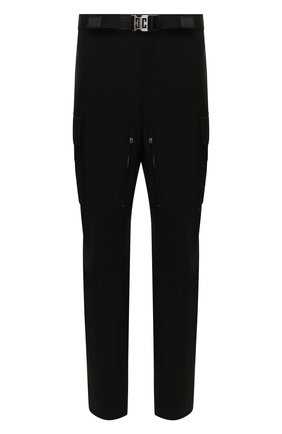 Мужские брюки-карго GIVENCHY черного цвета, арт. BM50YQ13SA | Фото 1 (Материал внешний: Синтетический материал; Длина (брюки, джинсы): Стандартные; Силуэт М (брюки): Карго; Стили: Кэжуэл; Случай: Повседневный)