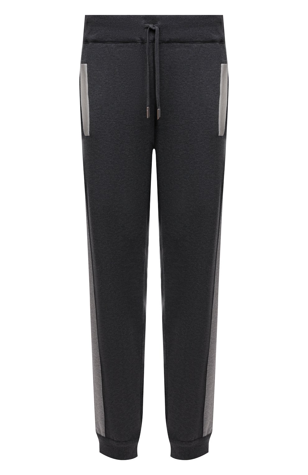 Мужские хлопковые джоггеры KITON темно-серого цвета, арт. UK1157L | Фото 1 (Big sizes: Big Sizes; Длина (брюки, джинсы): Стандартные; Материал внешний: Хлопок; Стили: Спорт-шик; Силуэт М (брюки): Джоггеры)